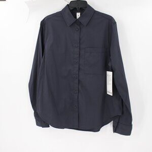 NWT Lululemon Shirt Womens Small Relaxed Fit Cotton Blend Poplin Button Down